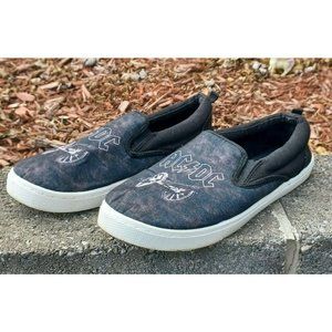 AC/DC Slip On Canvas Sneakers BioWorld 115885 Men's Shoe Size 9